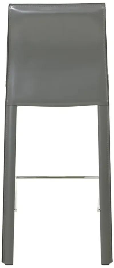 Gervin Recycled Leather Counter Stool, Anthracite (Set of 2)