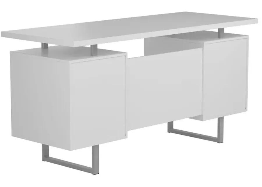 Lawtey Floating Top Office Desk White Gloss