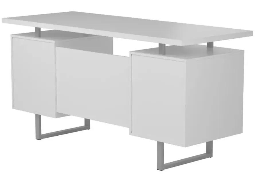 Lawtey Floating Top Office Desk White Gloss