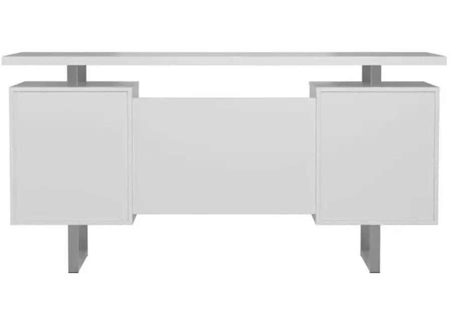 Lawtey Floating Top Office Desk White Gloss