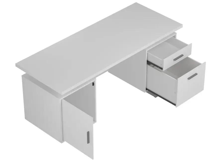 Lawtey Floating Top Office Desk White Gloss