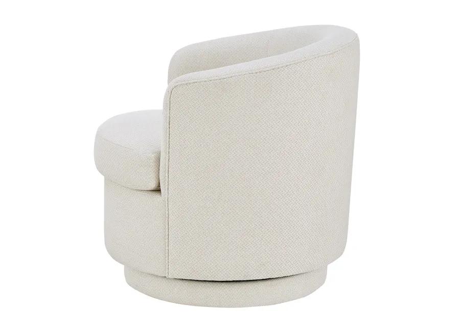 Rachel Fabric Swivel Accent Arm Chair, Cardiff Cream 