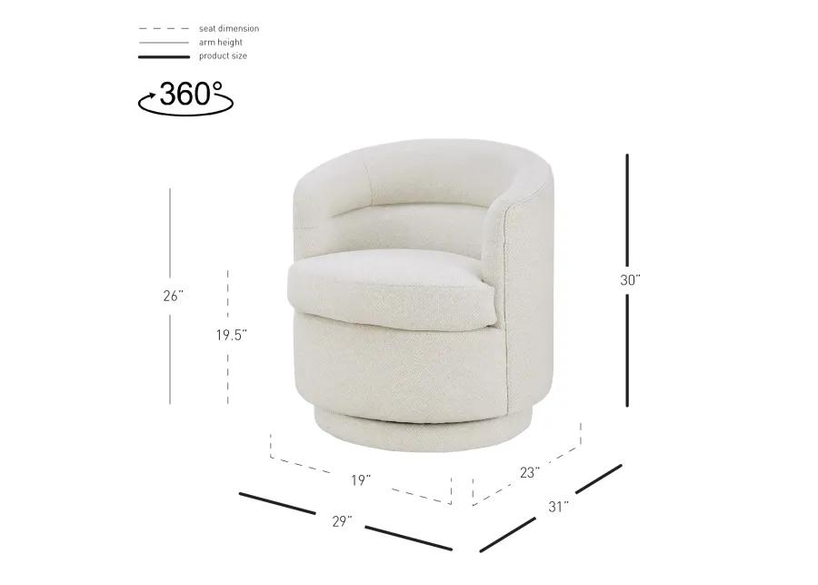 Rachel Fabric Swivel Accent Arm Chair, Cardiff Cream 