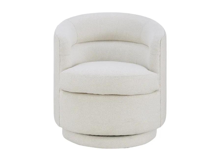 Rachel Fabric Swivel Accent Arm Chair, Cardiff Cream 