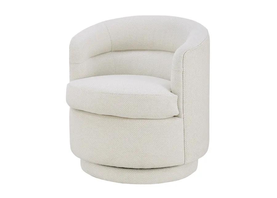 Rachel Fabric Swivel Accent Arm Chair, Cardiff Cream 