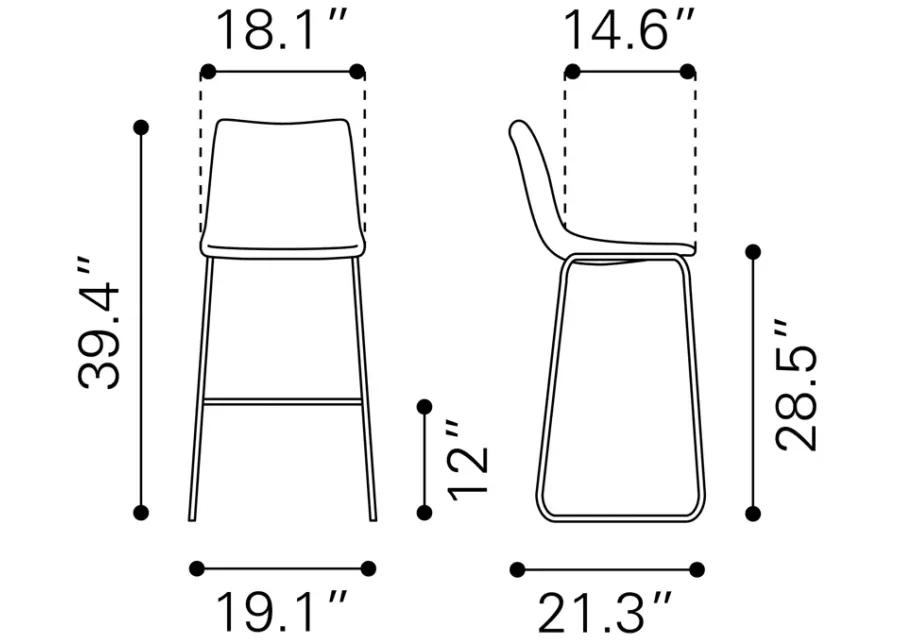 Smart Barstool (Set of 2) Black