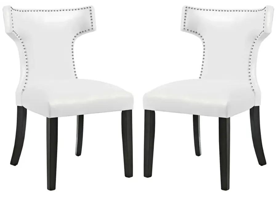 Curve Dining Chair Vinyl Set of 2