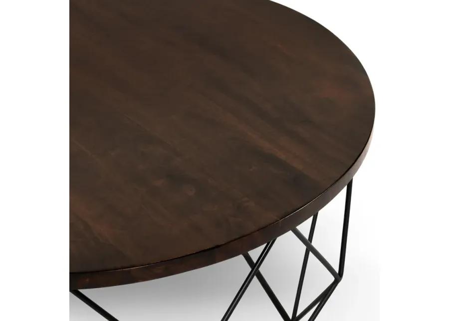 Chester Round Coffee Table Dark Brown