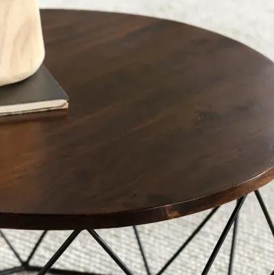 Chester Round Coffee Table Dark Brown