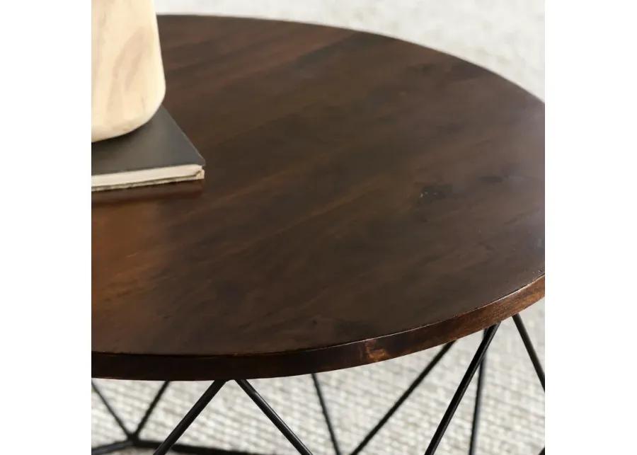 Chester Round Coffee Table Dark Brown