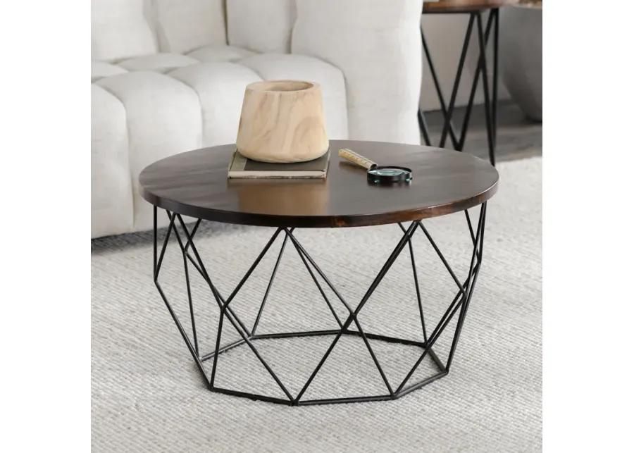 Chester Round Coffee Table Dark Brown