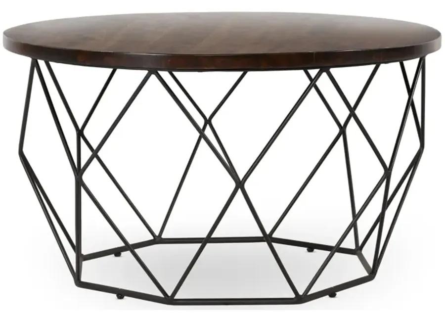 Chester Round Coffee Table Dark Brown