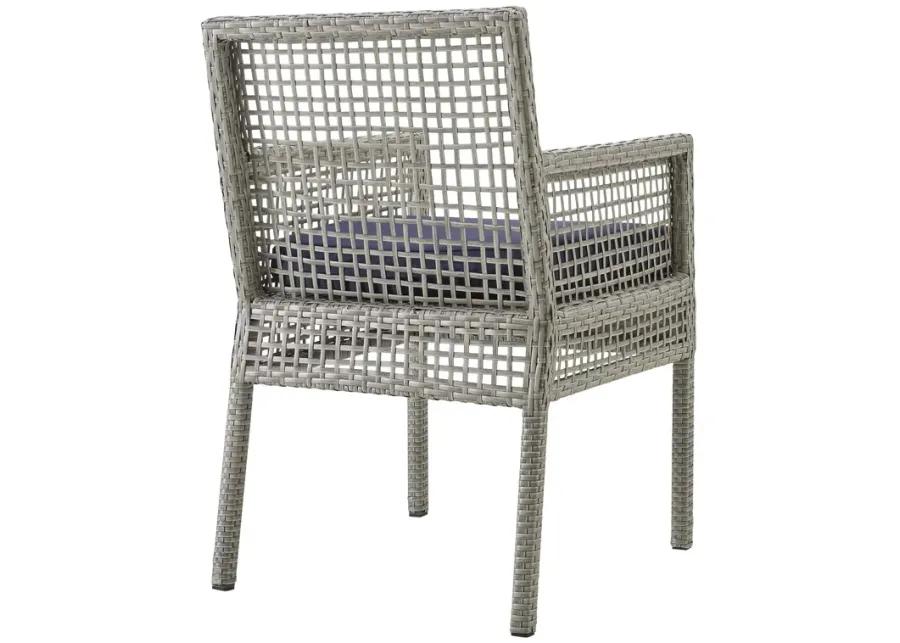 Aura Dining Armchair Outdoor Patio Wicker Rattan Set of 4