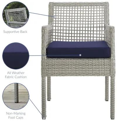 Aura Dining Armchair Outdoor Patio Wicker Rattan Set of 4