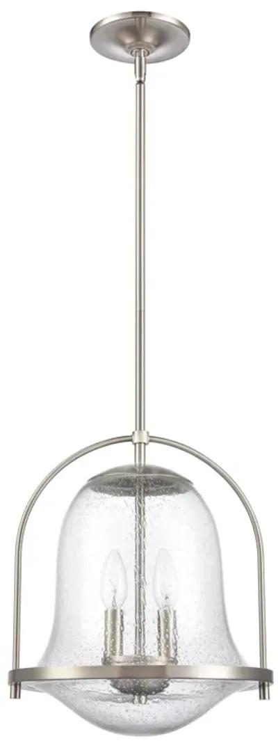 Connection 12" Wide 2-Light Pendant - Satin Nickel