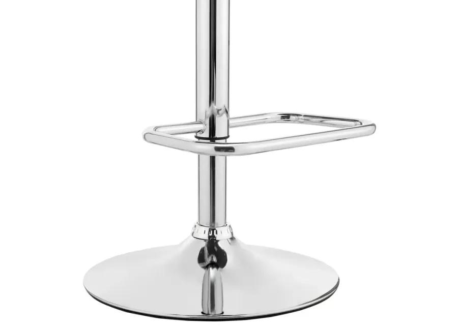 Leland Adjustable Gray Faux Leather and Chrome Finish Bar Stool