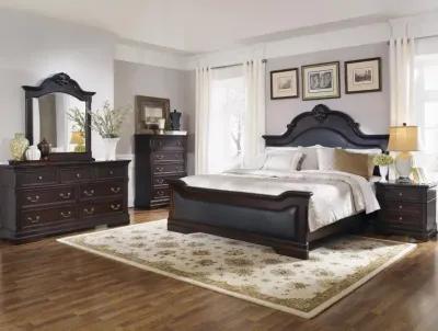 Cambridge Eastern King Panel Bed Cappuccino and Brown