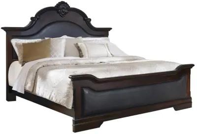 Cambridge Eastern King Panel Bed Cappuccino and Brown