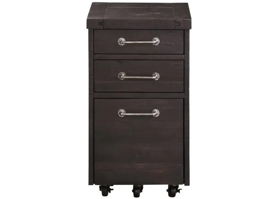 Yosemite Solid Wood Rollling File Cabinet in Cafe