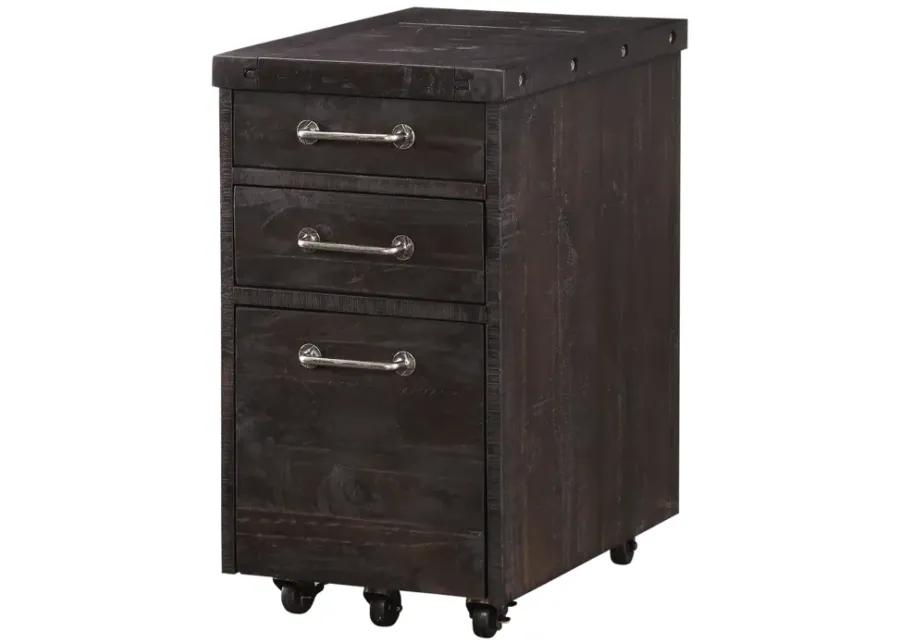 Yosemite Solid Wood Rollling File Cabinet in Cafe