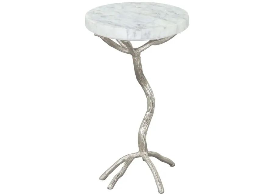 Joel Side Table White & Silver