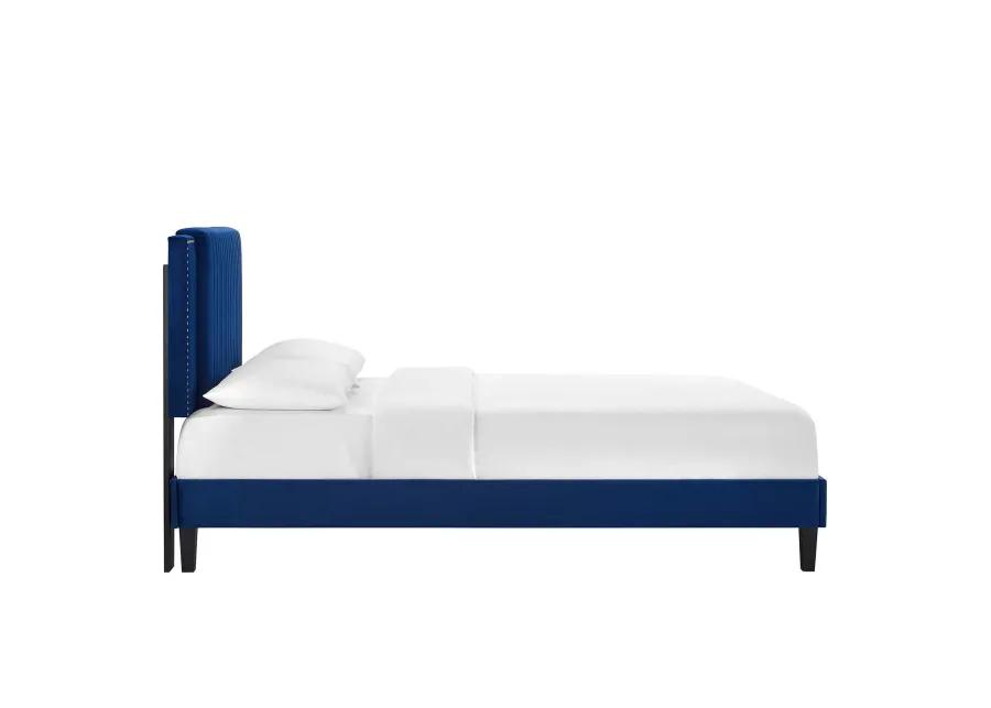 Zahra Channel Tufted Performance Velvet Full Platform Bed