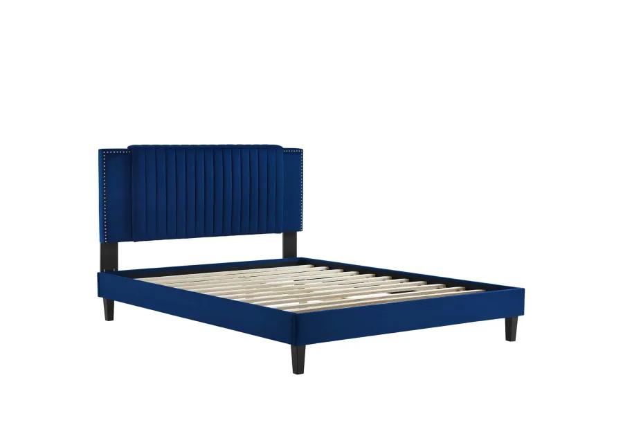 Zahra Channel Tufted Performance Velvet Full Platform Bed