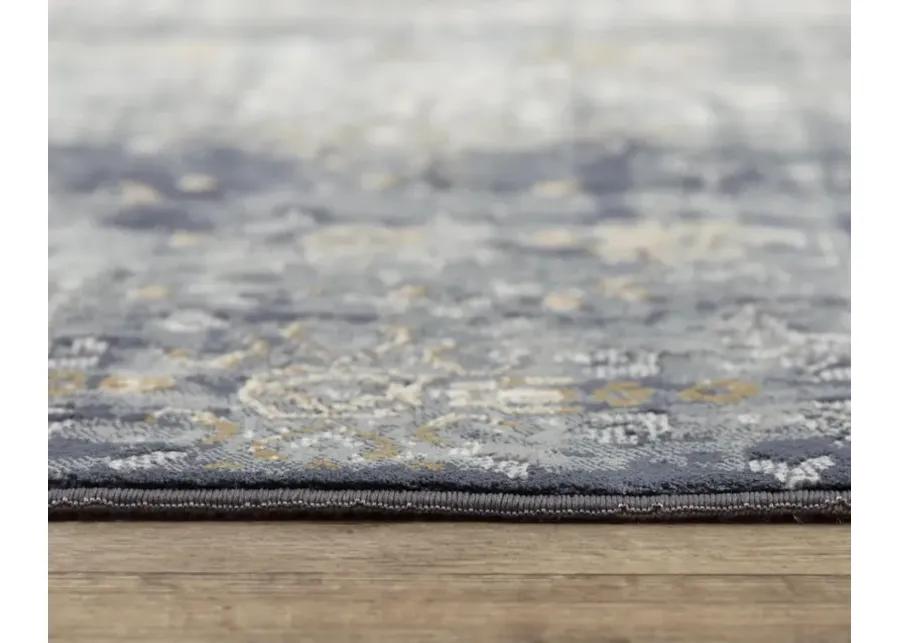 Emerge Gold/Charcoal  Polyester 2'7" x 9'6" Runner Rug