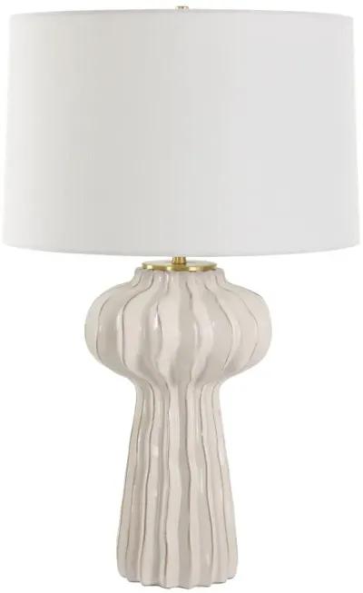 Wrenley Ridged White Table Lamp