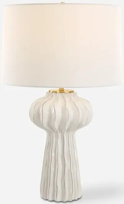 Wrenley Ridged White Table Lamp