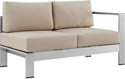 Shore Right-Arm Corner Sectional Outdoor Patio Aluminum Loveseat