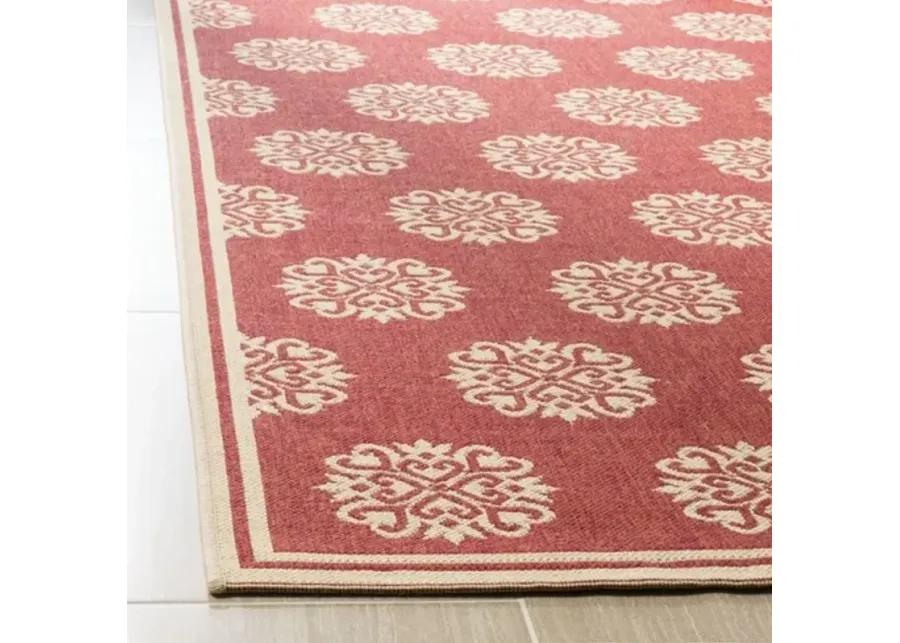 LINDEN 181 Collection LND181Q-28 Red / Creme 2'-2" X 8'