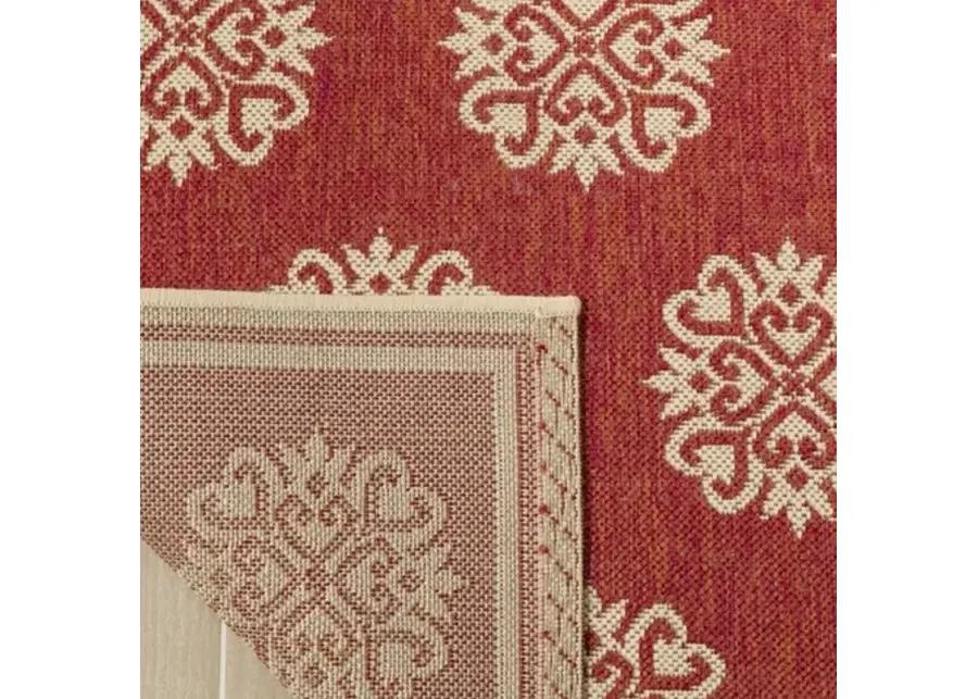 LINDEN 181 Collection LND181Q-28 Red / Creme 2'-2" X 8'