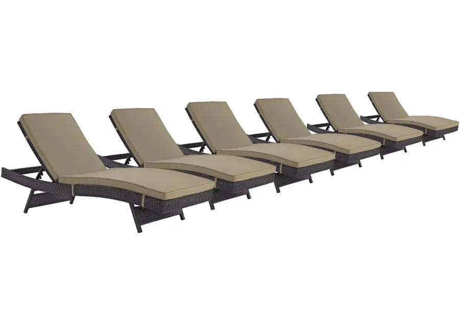 Convene Chaise Outdoor Patio Set of 6