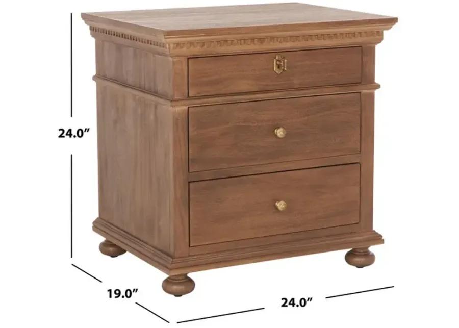 Allisyn 3 Drawer Wood Nightstand