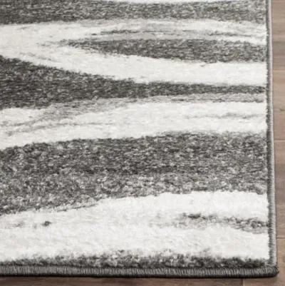 Adirondack Contemporary Charcoal / Ivory 3' X 3' Square Powerloomed Rug