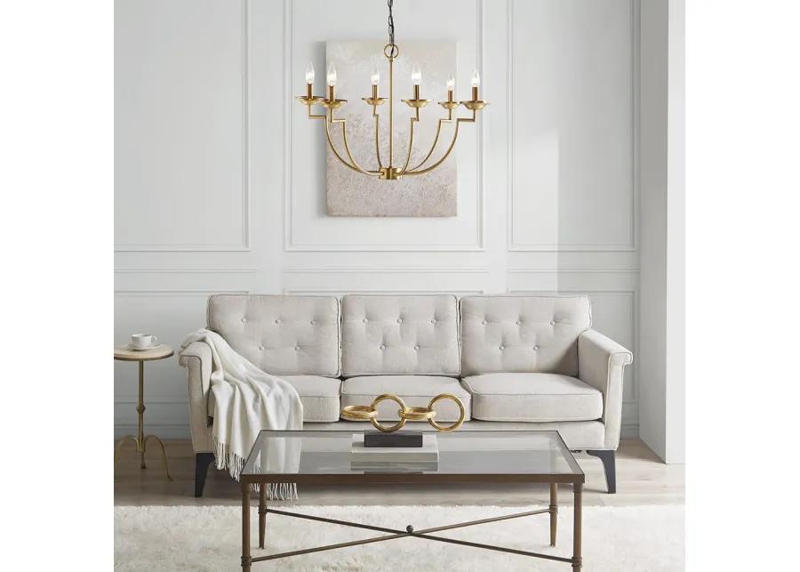 Hampton Hill Savor Gold 6-Light Traditional Candelabra Styled Chandelier