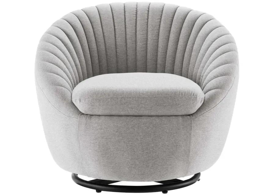 Whirr Tufted Fabric Fabric Swivel Chair