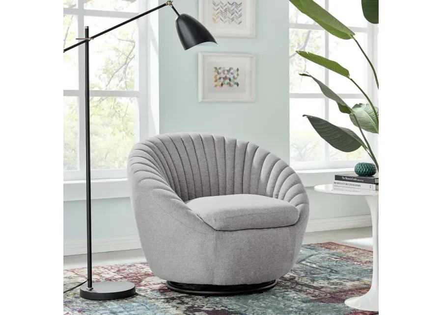 Whirr Tufted Fabric Fabric Swivel Chair