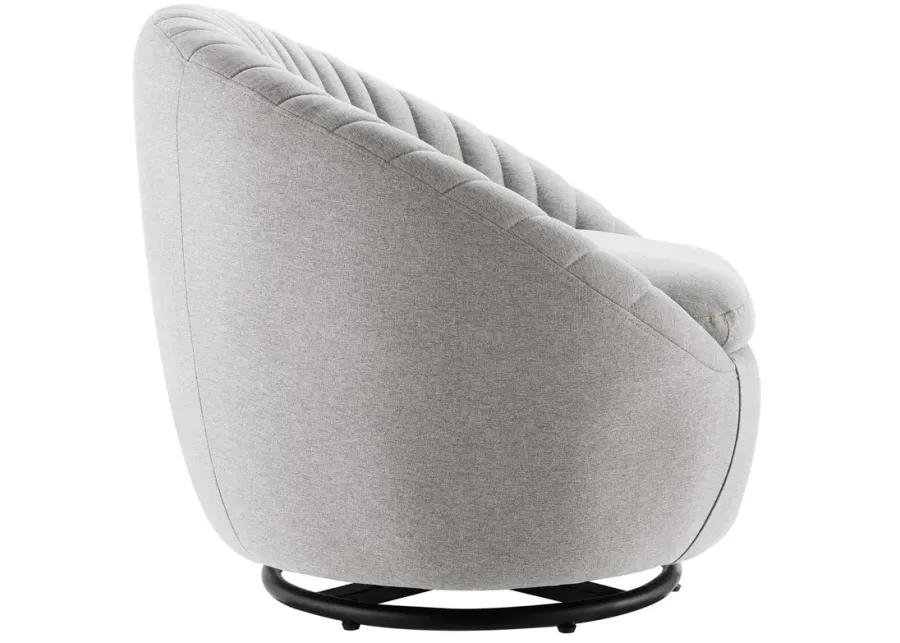 Whirr Tufted Fabric Fabric Swivel Chair