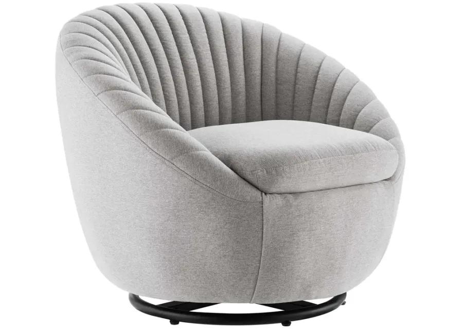 Whirr Tufted Fabric Fabric Swivel Chair