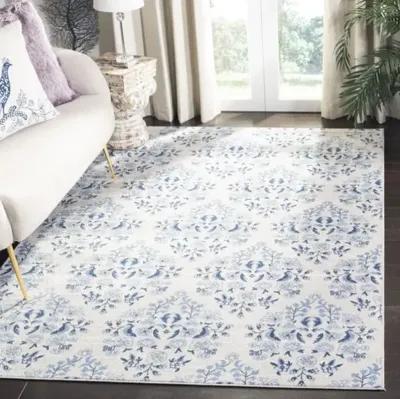 Brentwood 856 Cream / Blue 3' X 5' Small Rectangle Powerloomed Rug