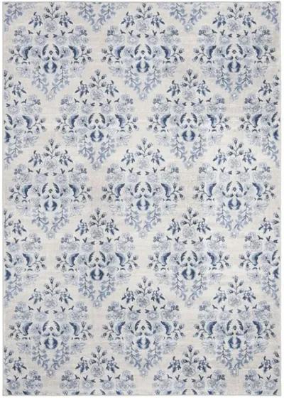 Brentwood 856 Cream / Blue 3' X 5' Small Rectangle Powerloomed Rug