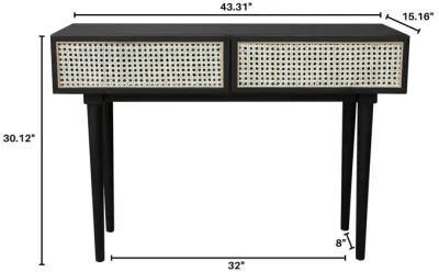 Cane Console Table