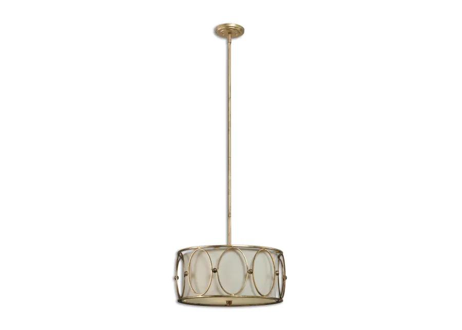 Ovala 3 Light Gold Drum Pendant