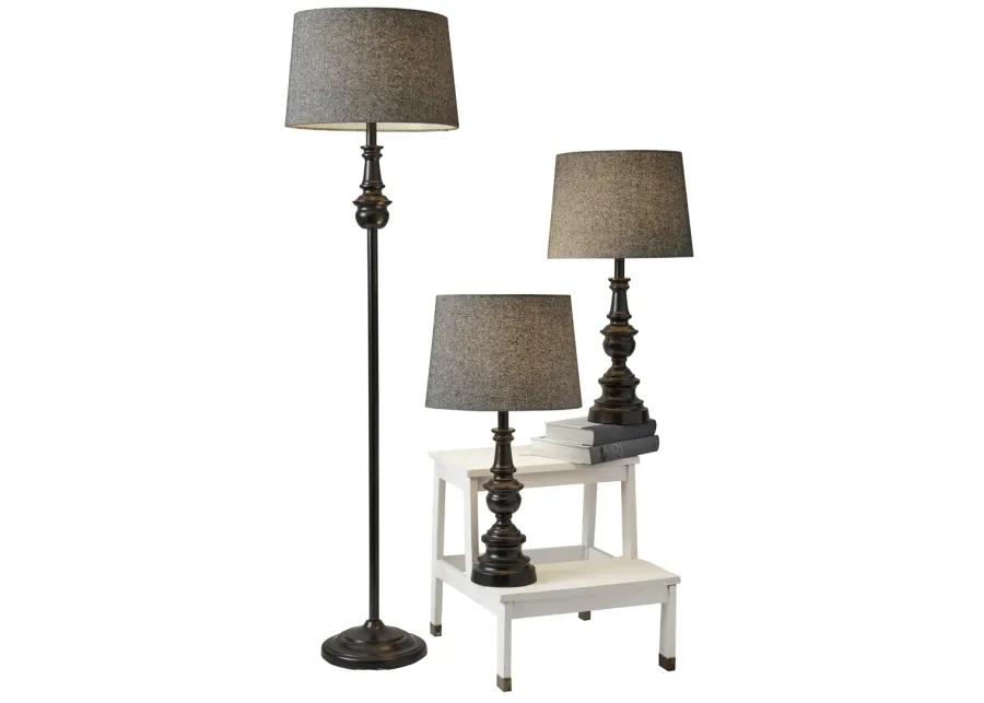 Chandler 3 Piece Floor and Table Lamp Set