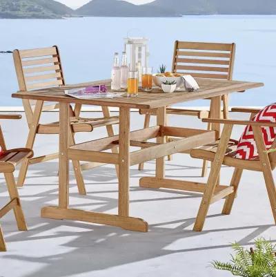 Hatteras Rectangle Outdoor Eucalyptus Wood Dining Table