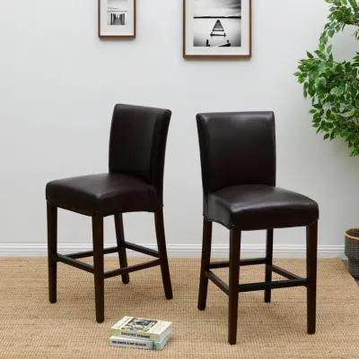 milton bonded leather counter stool, coffee bean