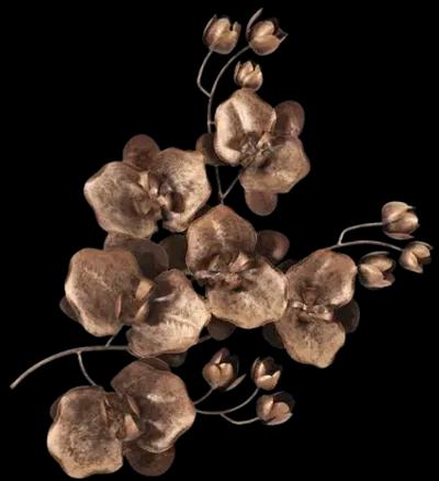 Orchid Sprig Wall Art, Medium, Metal, Copper/Black