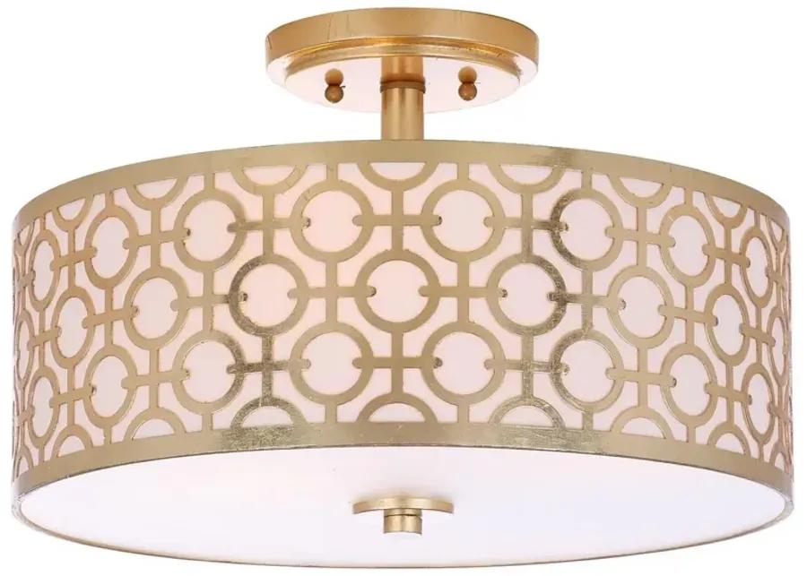 Vera Chain-Link 3 Light 15.5-Inch Dia Gold Flush Mount